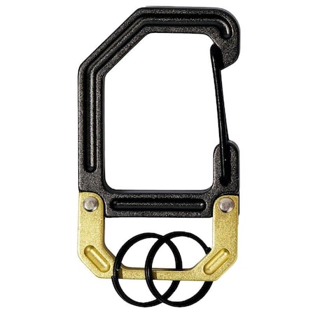 Hillman HILLMAN Apex Aluminum Black/Gold Clip/Hook Carabiner Key Chain 9977220